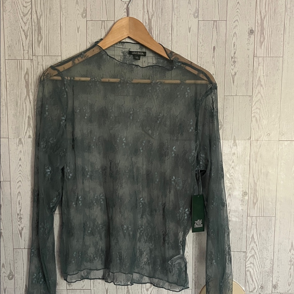 wild fable Sheer Long Sleeve Mesh Top